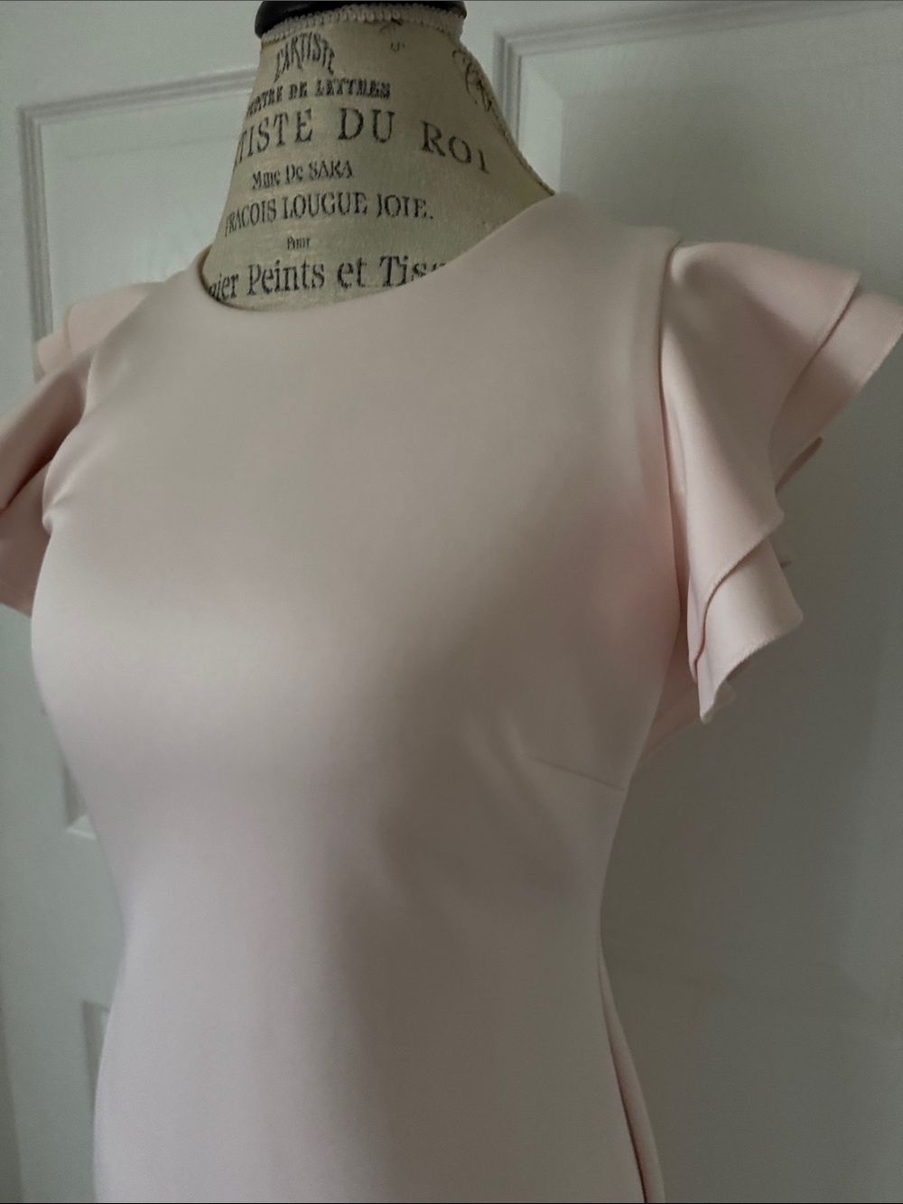Tommy Hilfiger brand Women’s Blush Pink Ruffled Sleeve Dress. EUC.